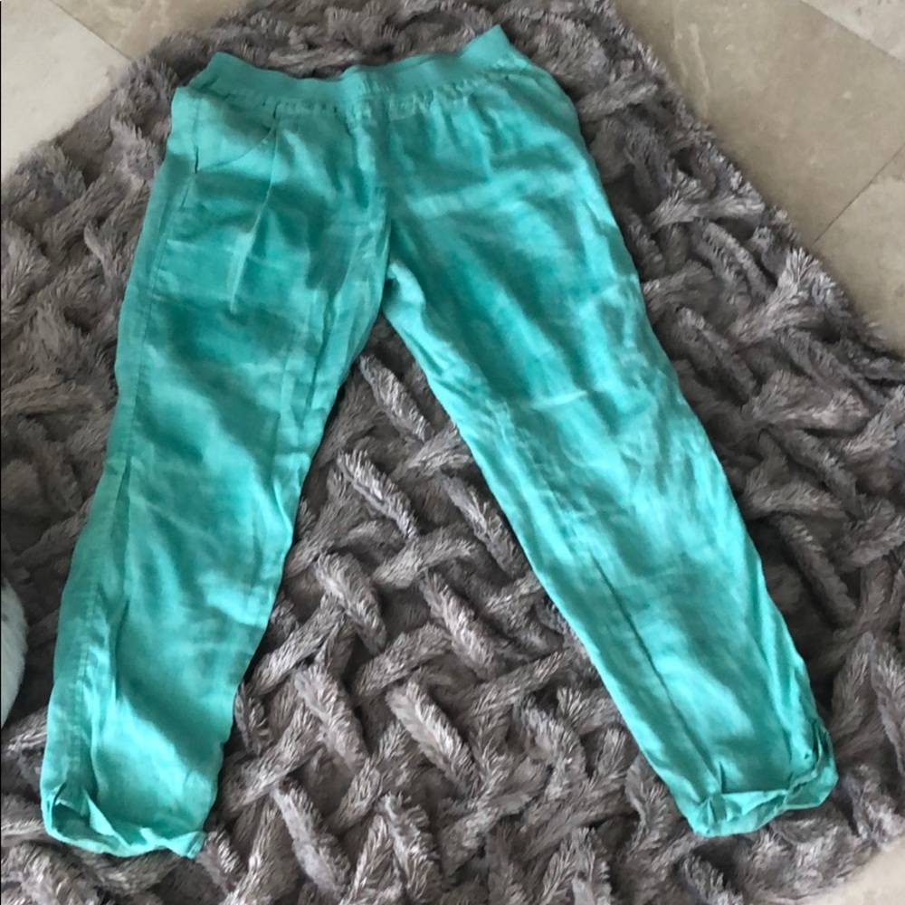 Linen pants (teal)